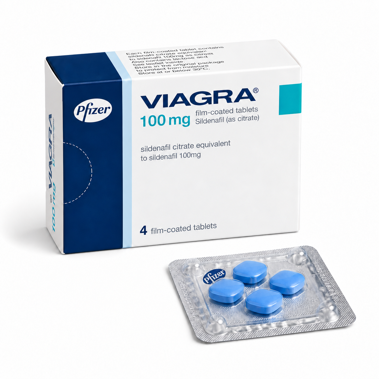Viagra 100 mg – confezione da 4 compresse con blister