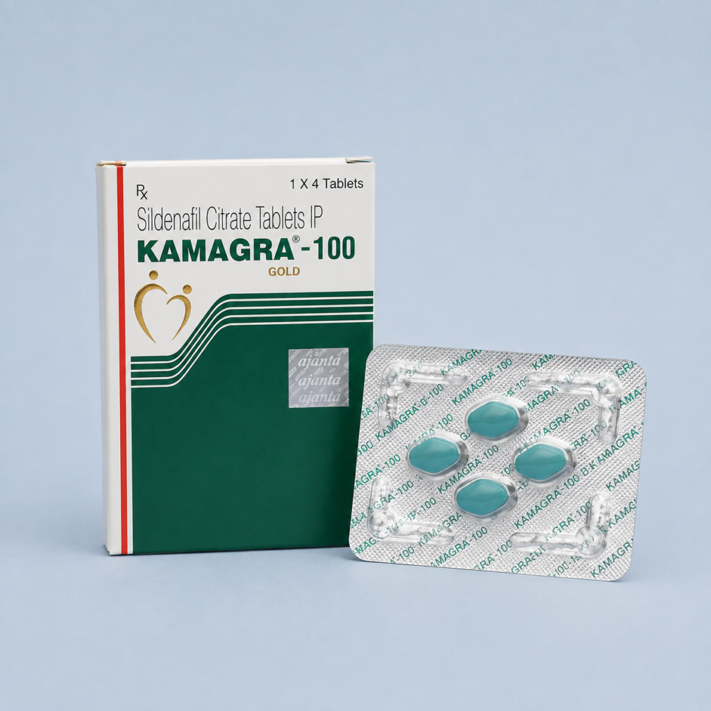 KAMAGRA 100 GOLD - confezione e prodotto, immagine 1