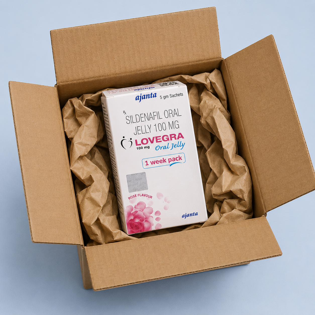 LOVEGRA ORAL JELLY 100 MG - confezione e prodotto, immagine 3