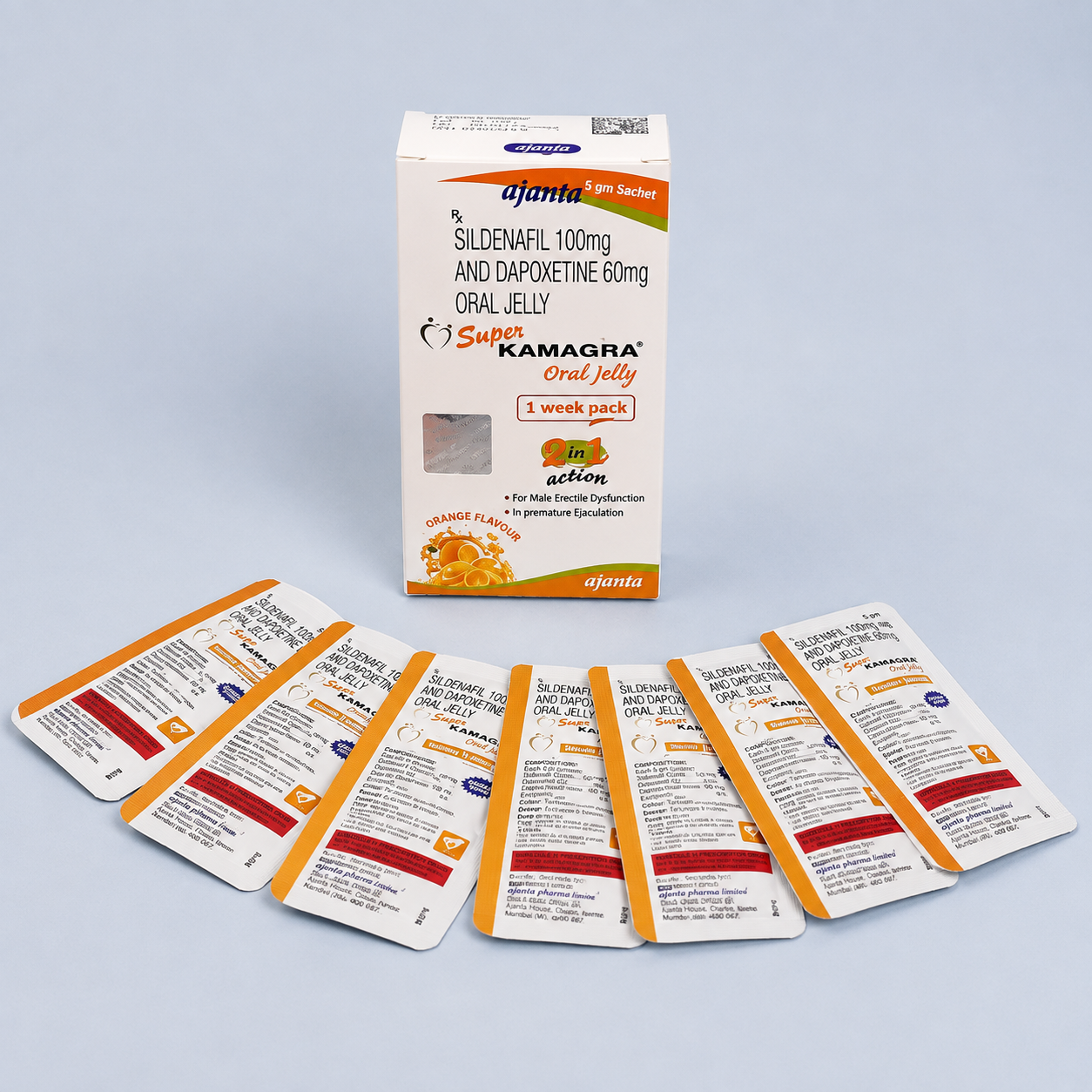 SUPER KAMAGRA ORAL JELLY - confezione e prodotto, immagine 2